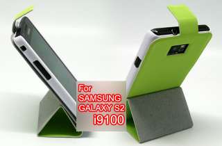 Smart cover Flip case holder for Samsung i9100 Galaxy S2 Black green 