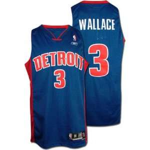 Ben Wallace Blue Reebok NBA Authentic Detroit Pistons Jersey