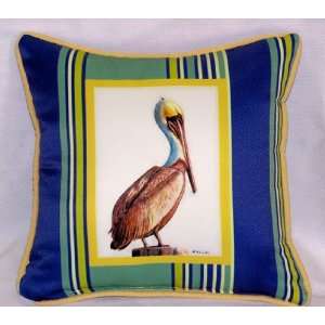 Betsy Drake SN035 Pelican Small Outdoor Indoor Pillow 12x12