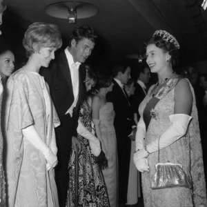  Queen Elizabeth II Meets Actor Bill Travers and Actress 