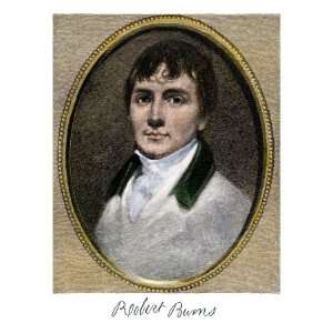Robert Burns, with His Autograph Premium Poster Print, 18x24