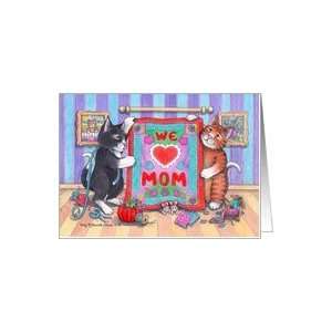  Cats & Mothers Day Quilt (Bud & Tony) Card Health 