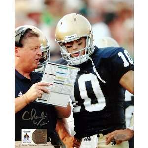  Steiner Charlie Weis Autographed With Brady Quinn 16x20 