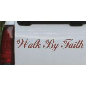 Brown 54in X 10.2in    Walk By Faith Christian Car Window Wall Laptop 
