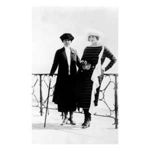 Clare Boothe Luce and Her Mother on the French Riviera in 1921 Premium 