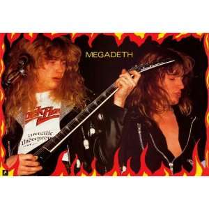  Megadeth   Flames   Dave Mustaine   orig 1987 24x35 Poster 