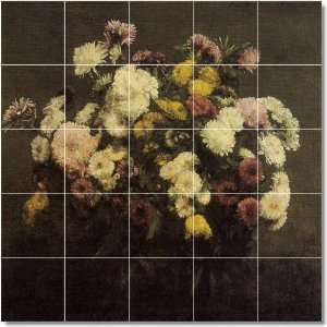 Henri Fantin Latour Flowers Shower Tile Mural 11  21.25x21.25 using 