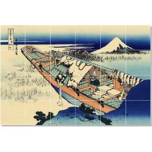 Katsushika Hokusai Ukiyo E Tile Mural House Decorating Ideas  24x36 