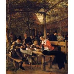 Hand Made Oil Reproduction   Jan Steen   32 x 38 inches   The Garden 