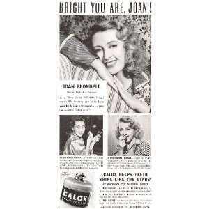   Tooth Powder 1941 Advertisement with Joan Blondell 