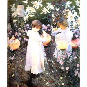 JOHN SARGENT CARNATION LILY LILY ROSE GICLEE ON CANVAS FRAMED 18X22