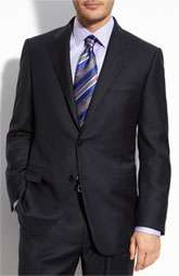 Hickey Freeman Navy Worsted Wool Suit $1,295.00