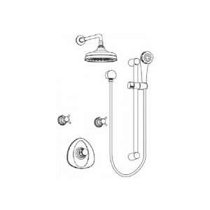 Aqua Brass Shower Kit W/ Julia Handle KIT5444073pc Polished Chrome