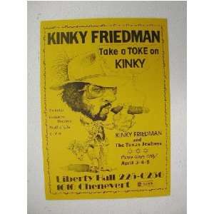 Kinky Friedman Handbill Poster and the Texas Jewboys