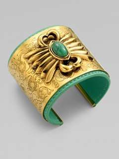 Aurelie Bidermann   Turquoise Accented Etched Bracelet