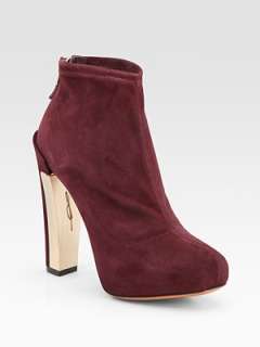 Brian Atwood   Edeline Stretch Suede Ankle Boots    
