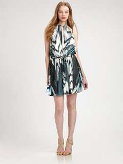 Just Cavalli   Flared Zebra Print Halter Dress    