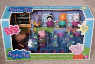 PEPPA PIG CLASSROOM PLAYSET 7 FIGURES BUNDLE NEW RARE  