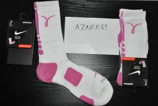 Nike Elite Basketball Socks L 8 12 Dri Fit Volt Breast Cancer Kay Yow 