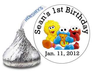 216 BABY SESAME STREET BIRTHDAY PARTY FAVORS HERSHEY KISS LABELS 