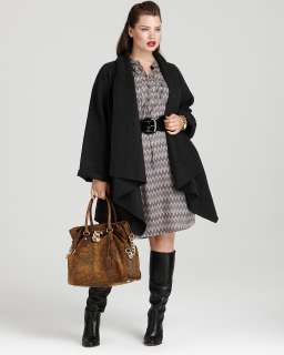 Eileen Fisher Plus Size Cascade Front Wool Coat, T Bags Plus Size 