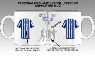 Hartlepool United FC Supporter Mug/Cup New Personalised  