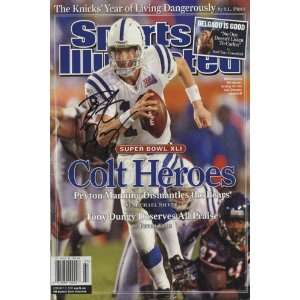  Peyton Manning Sports Illustrated Autograph Poster   Colt 