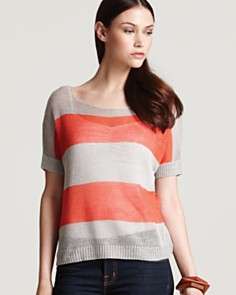 Theory Sweater   Aisle S. Spiral Stripe Short Sleeve