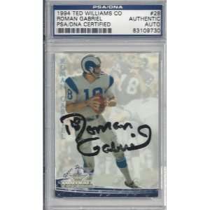 Roman Gabriel Autographed 1994 Ted Williams Co Card PSA/DNA Slabbed 