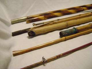 Antique / Vintage Bamboo Fishing Poles / Rods Original Real Bamboo 