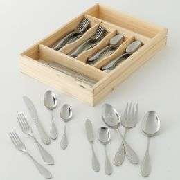 Oneida 85 Piece Service for 16 With Wood Caddy   Temple Pattern  