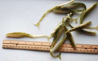 New Dozen Lures Plastic Fish Super Fluke Soft Bait Shad Minnows  