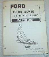 Ford Tractor Rotary Mower Walk Behind Parts Catalog Man  
