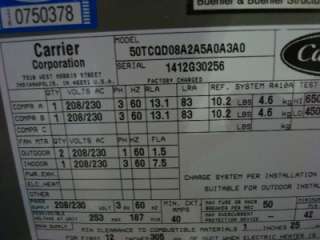 Carrier 50TCQ Package Heat Pump 7.5 Ton 208/230 Volt R 410A 