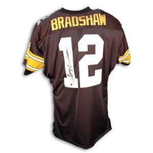 Terry Bradshaw Autographed/Hand Signed Custom Black Throwback Jersey