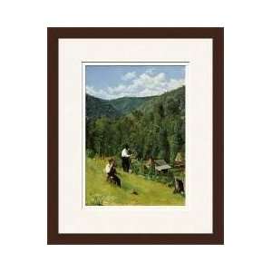  The Farmer And His Son At Harvesting Framed Giclee Print 