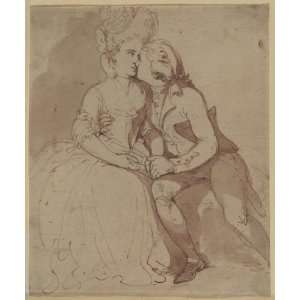   Made Oil Reproduction   Thomas Rowlandson   32 x 38 inches   The kiss