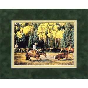 Tim Cox COWHORSE BOOGIE Matted Suede Print