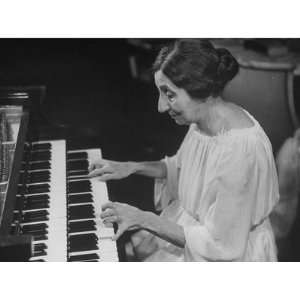  Harpsichordist Wanda Landowska, at Home Playing the 
