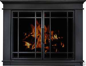 Residential Retreat Glass Fireplace Door Hamilton BLK L  