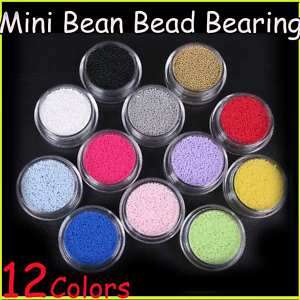 NAIL ART 12 COLOR GLITTERS MINI BEAN BEAD BEARING a4  