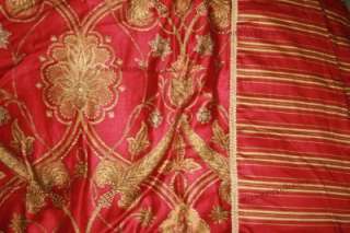   Filigree Full Queen Comforter Dark Red Gold Traditional Classic NEW