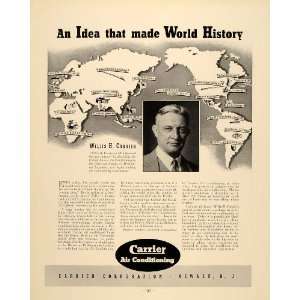 1937 Ad Willis Carrier Corporation Air Conditioning   Original Print 