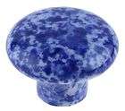 Blue Enamelware Style Ceramic Cabinet Knob Pull Lot 4