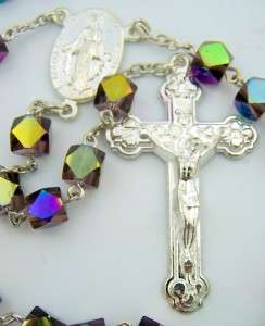   Amethyst Faceted Beads Rosary Pray The Rosary Catholic Necklace Case