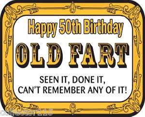 Happy 50th Birthday Funny Edible Cake Image  