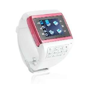   Dual Sim Card Dual Standby Watch Mobile Phone With Keypad White Cell