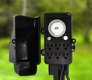 This 6 outlet stake timer lets you control outdoor devices down to the 