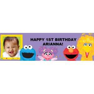 Sesame Street 1st Birthday   Chalk Art   Personalized Photo Banner 