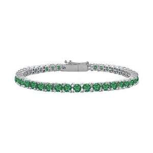    Emerald Tennis Bracelet  14K White Gold   5.00 CT TGW Jewelry